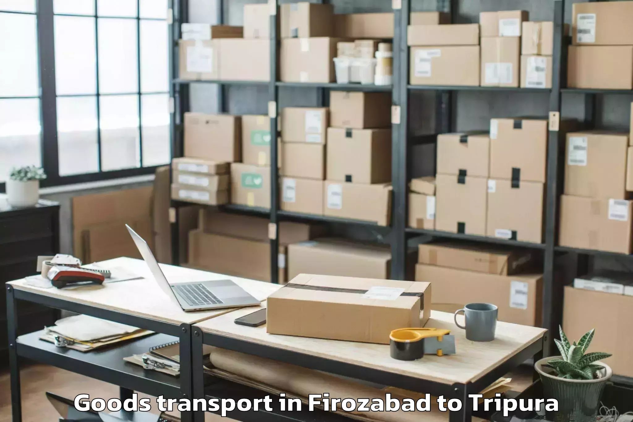 Book Firozabad to Amarpur Gomati Goods Transport Online